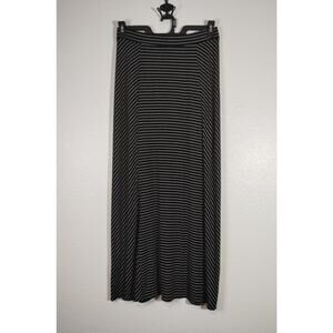 LOFT NWOT Women's Size Small Black & White Striped Stretch Pull-On Maxi Skirt